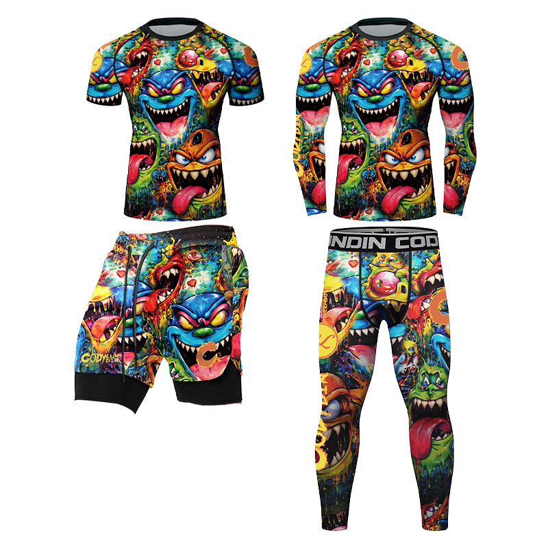 Monstera - Camiseta de Compressão Masculina com Estampa